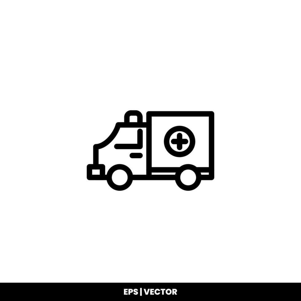 Ambulance icon on white background. vector