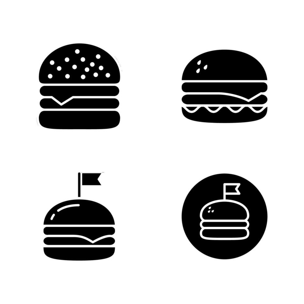 Burger Icon Vector Illustration Logo Template