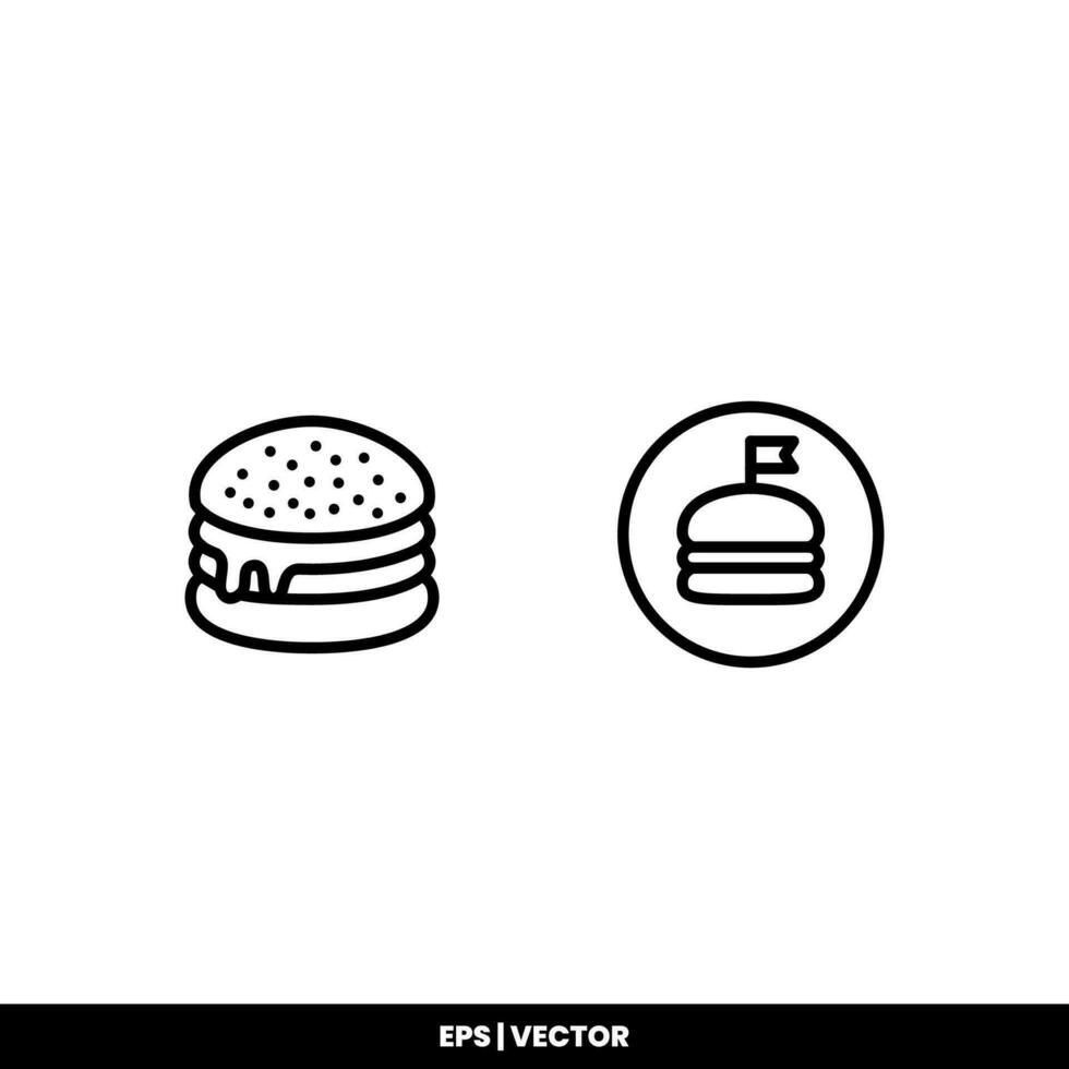 plantilla de logotipo de ilustración de vector de icono de hamburguesa