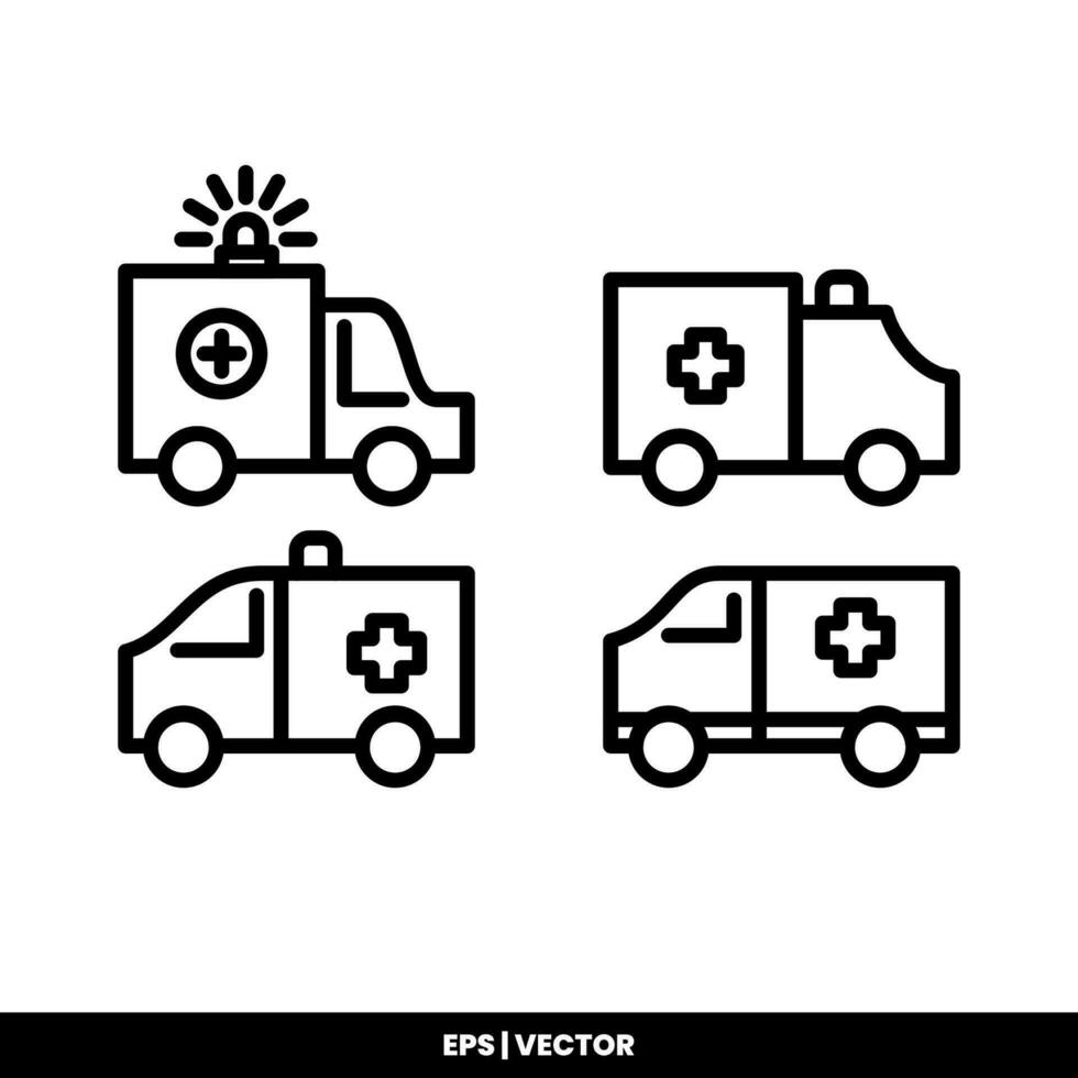 Ambulance icon on white background. vector