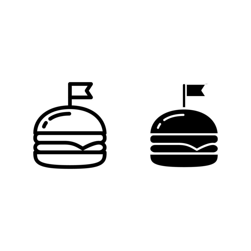 plantilla de logotipo de ilustración de vector de icono de hamburguesa