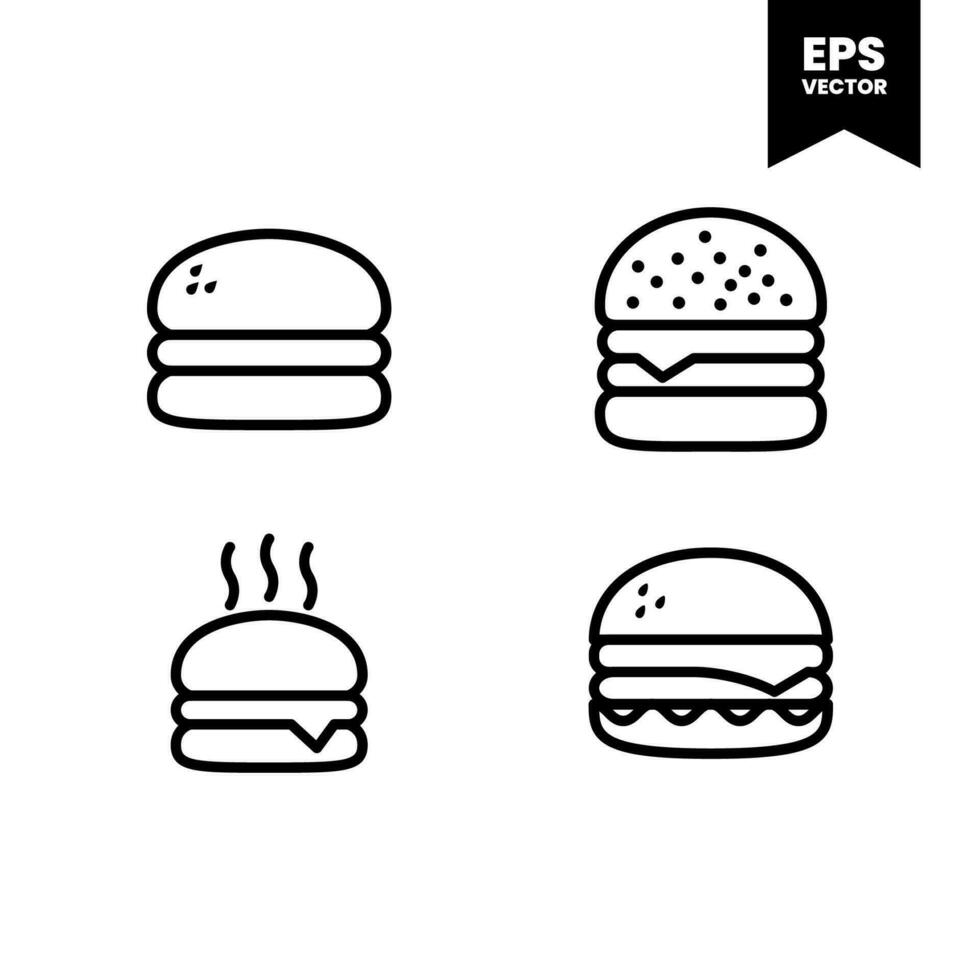 Burger Icon Vector Illustration Logo Template