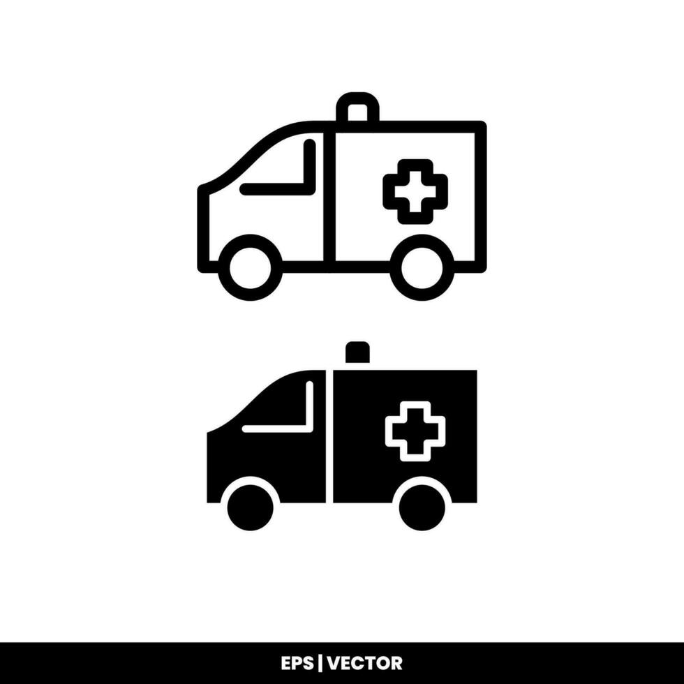 Ambulance icon on white background. vector