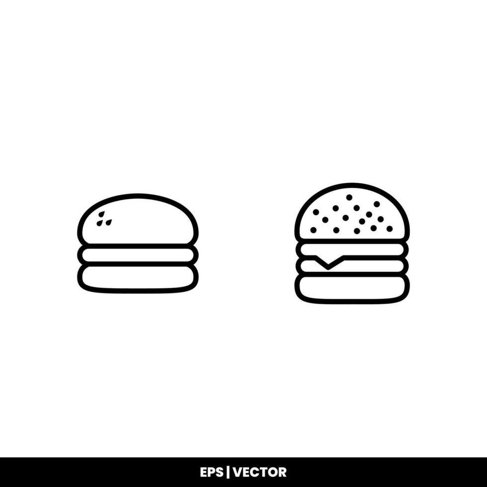 Burger Icon Vector Illustration Logo Template