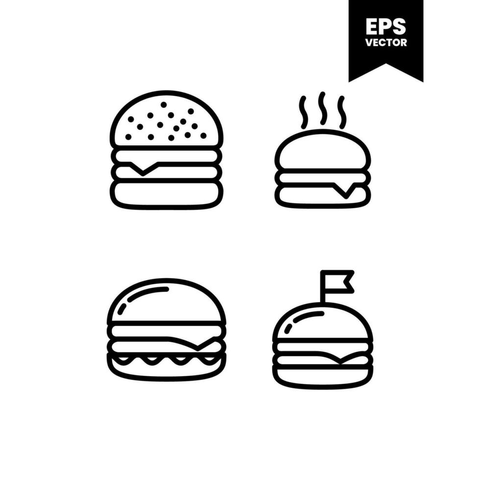 Burger Icon Vector Illustration Logo Template