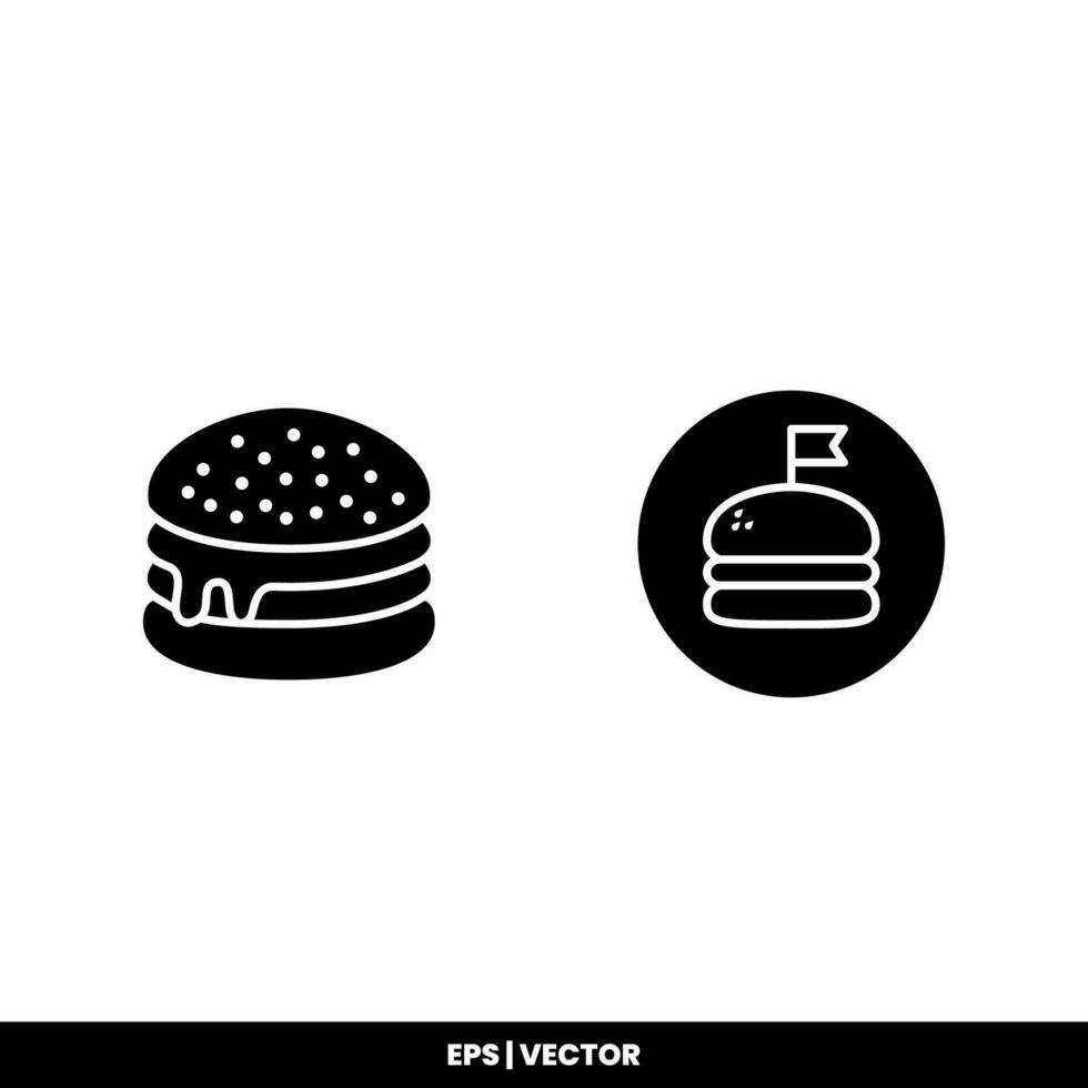 plantilla de logotipo de ilustración de vector de icono de hamburguesa