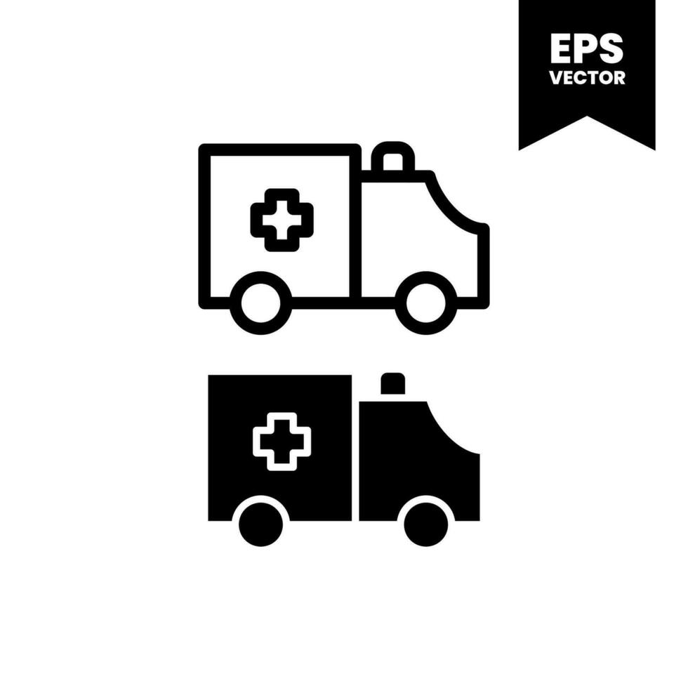 Ambulance icon on white background. vector