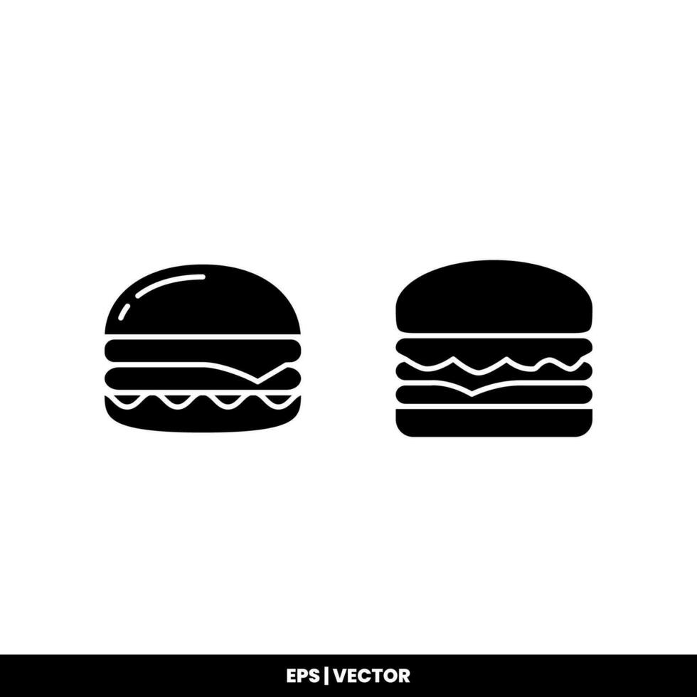 Burger Icon Vector Illustration Logo Template