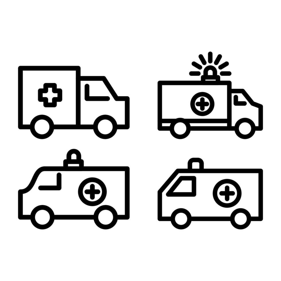 Ambulance icon on white background. vector