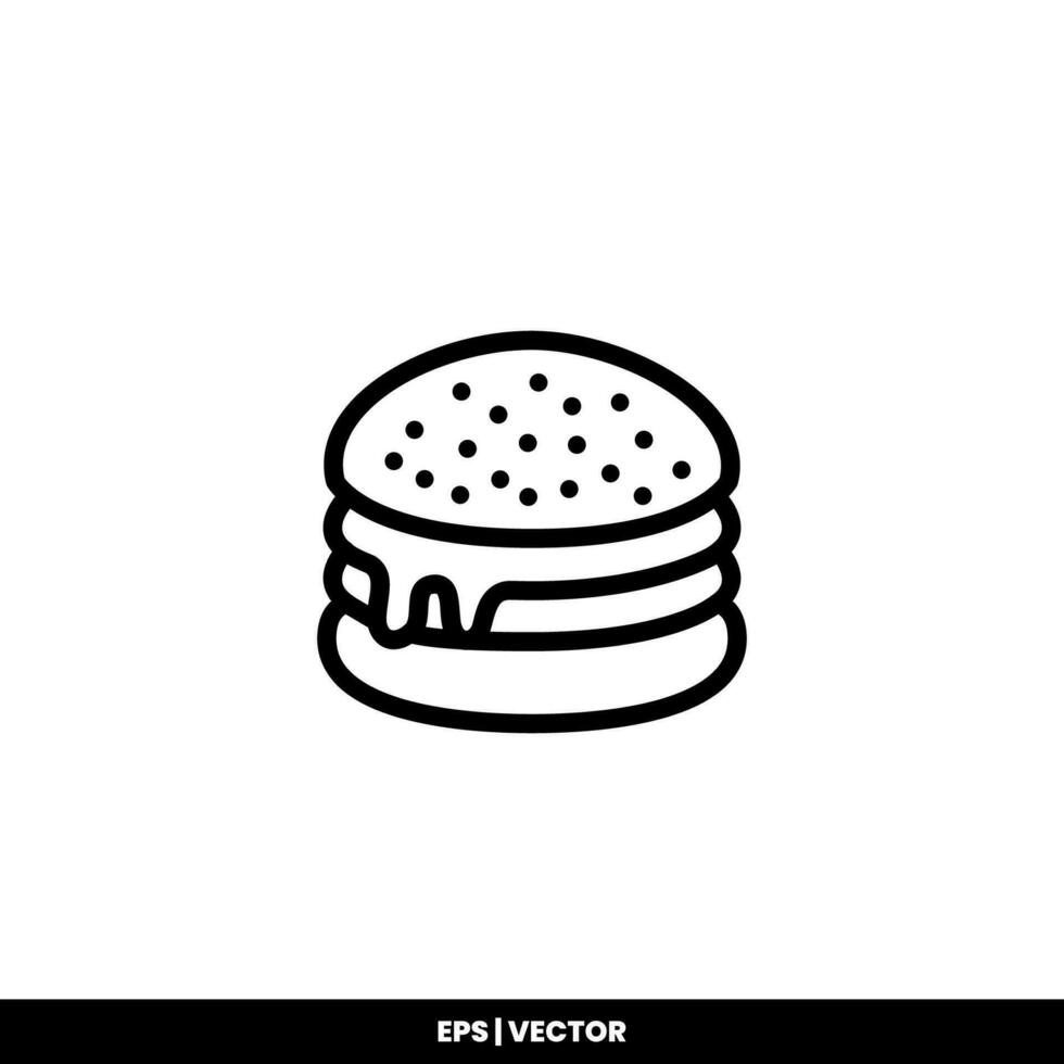 Burger Icon Vector Illustration Logo Template