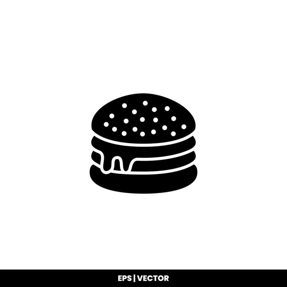 plantilla de logotipo de ilustración de vector de icono de hamburguesa