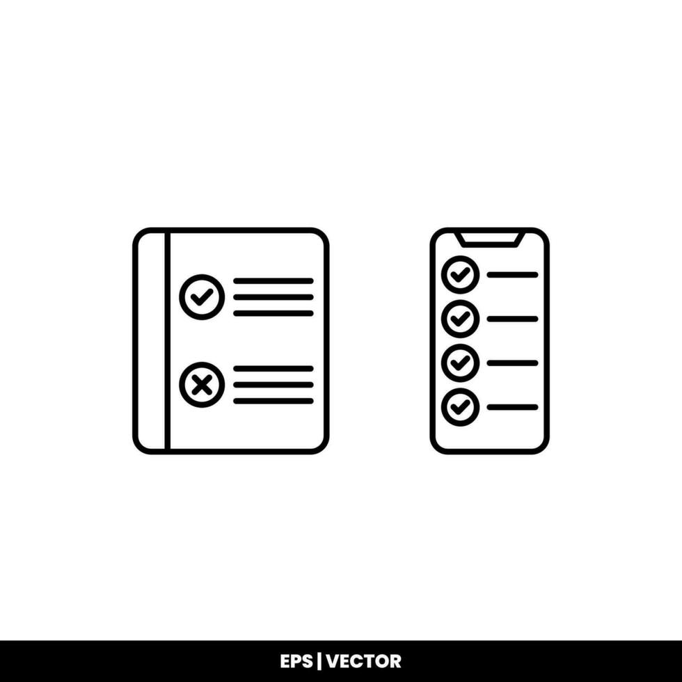 Vector icon clipboard. Task line icon symbol vector illustration