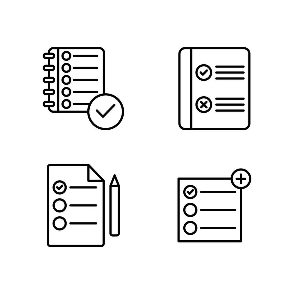 Vector icon clipboard. Task line icon symbol vector illustration