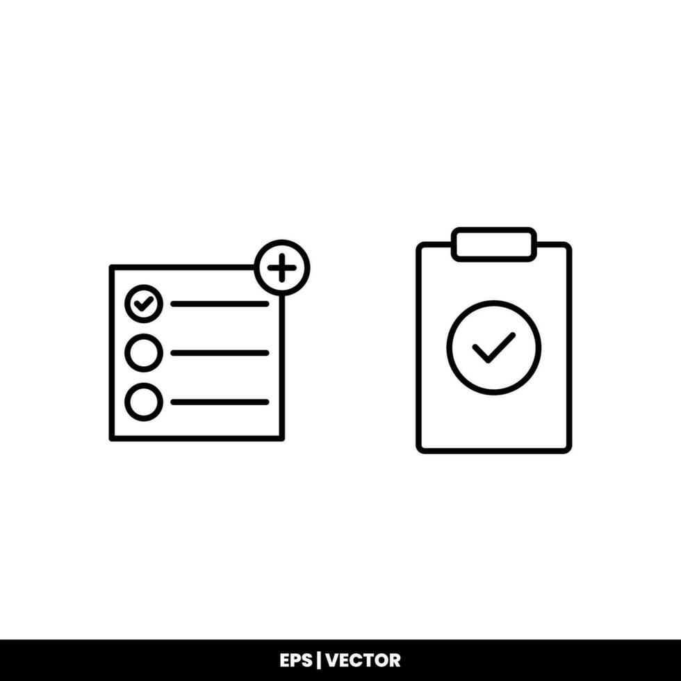 Vector icon clipboard. Task line icon symbol vector illustration