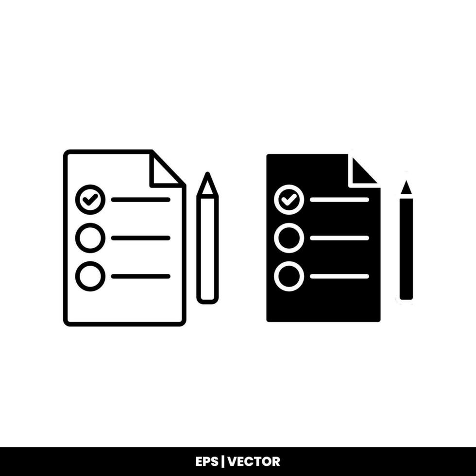 Vector icon clipboard. Task line icon symbol vector illustration