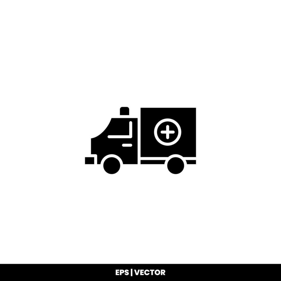 icono de ambulancia sobre fondo blanco. vector