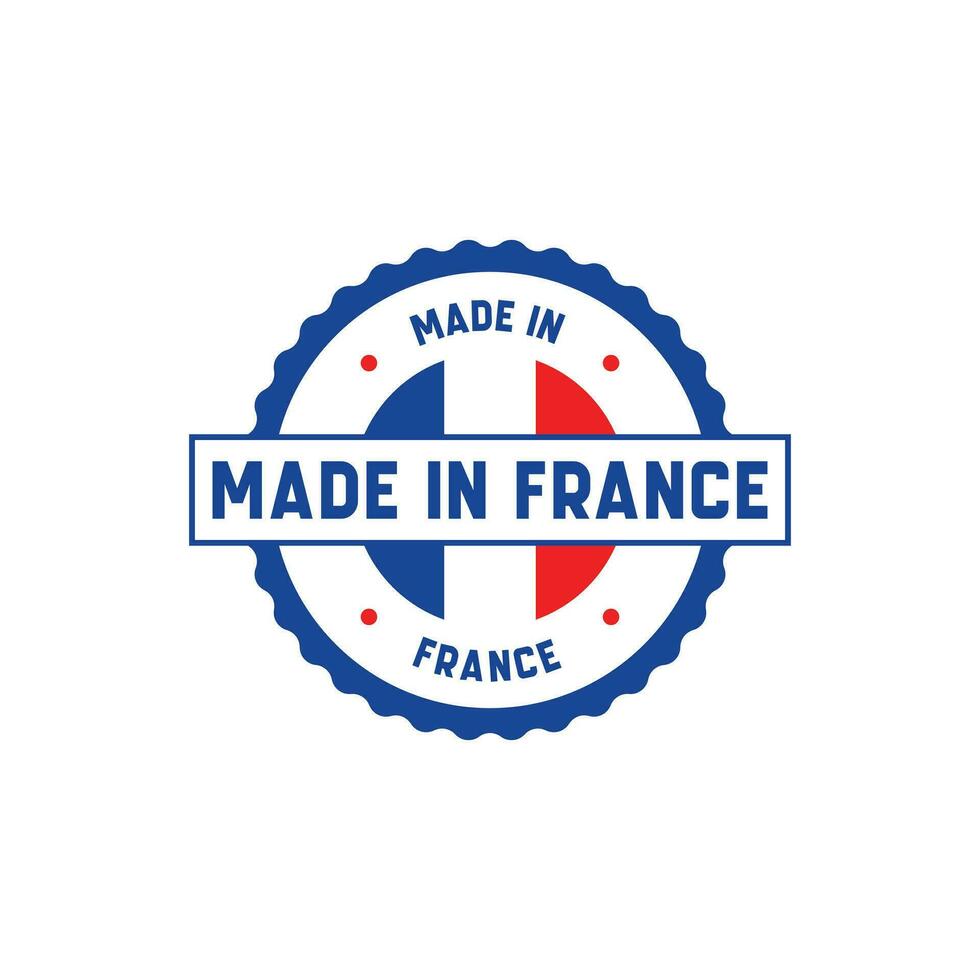 Made In France stamp sticker vector design