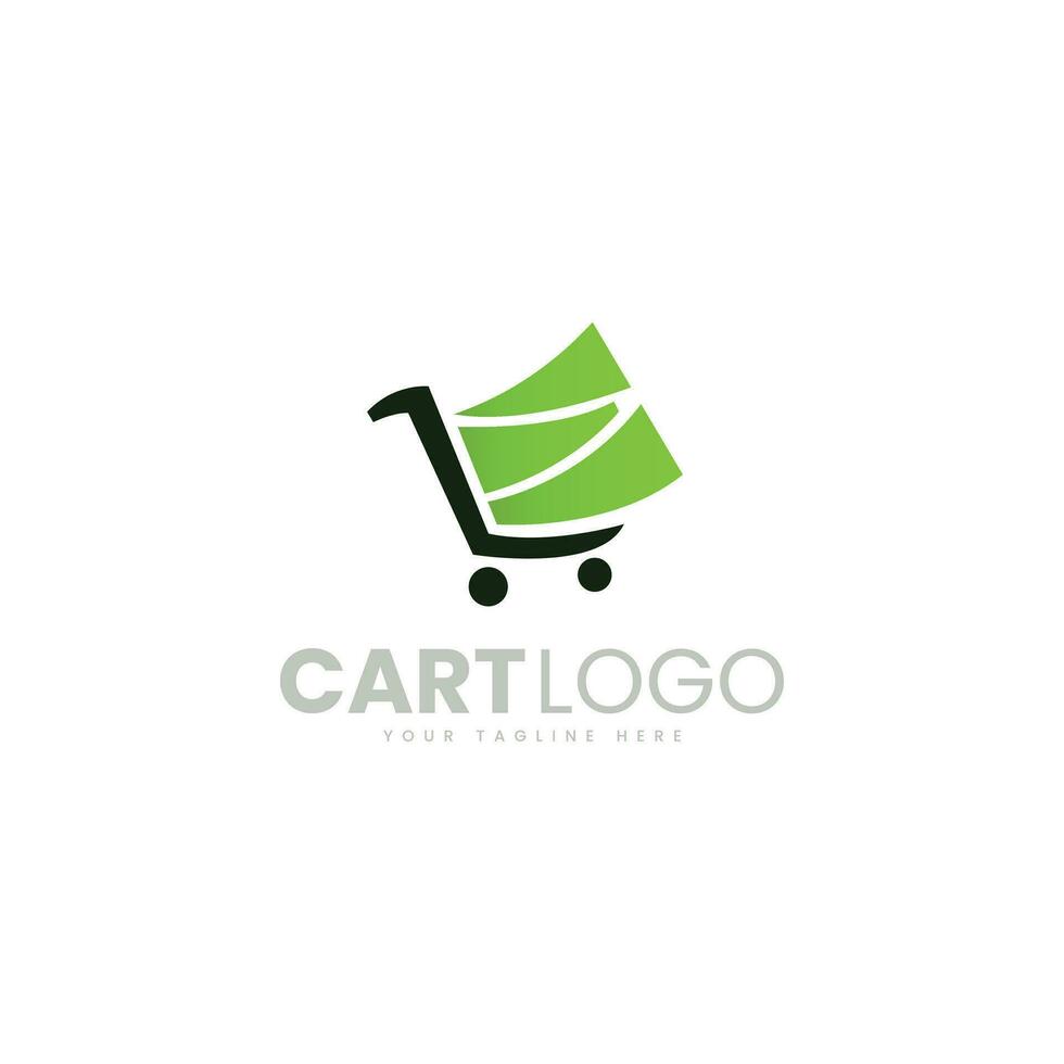 shopping cart logo design template. Shopping cart vector illustration isolated on white background. Shopping cart in motion logo design.