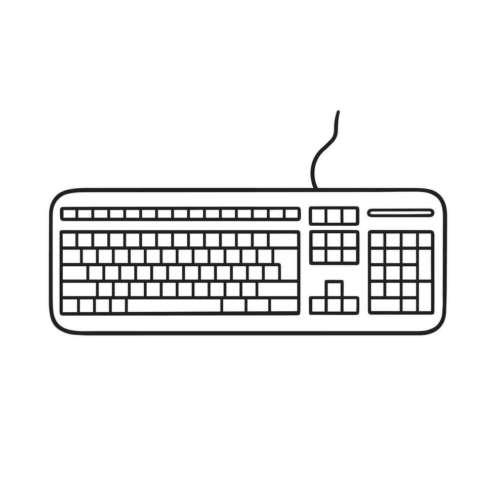 computadora teclado. mano dibujado vector ilustración aislado en blanco antecedentes