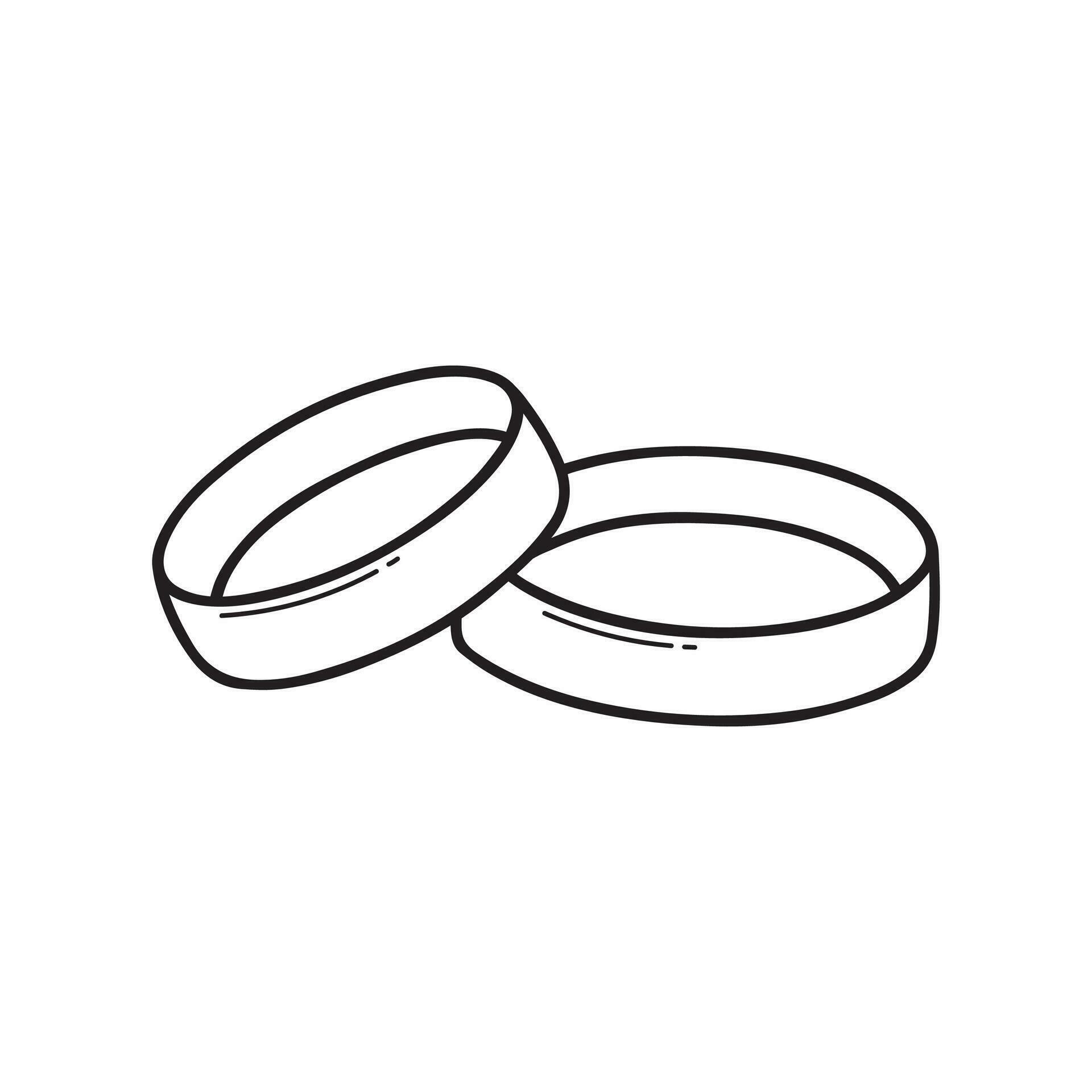 Wedding rings doodle. Hand drawn vector illustration isolated on white