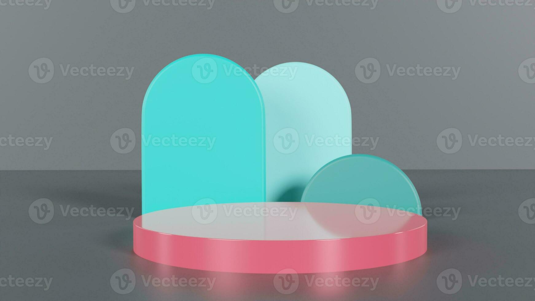 3d product display podium scene with the geometric platform. 3d cylinder stand podium. Commercial background. Geometric forms in modern minimal design. 3d rendering. photo