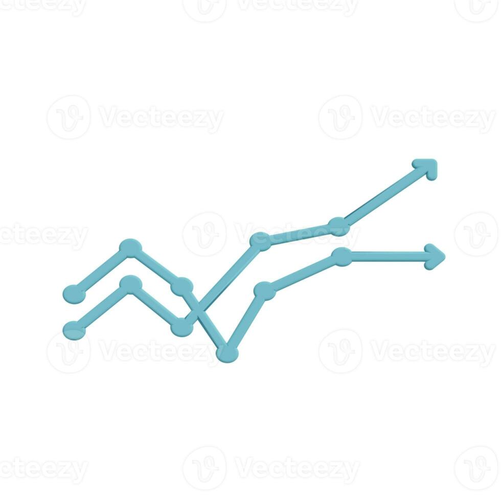 Coins and bars graph concept showing finance, investment, business, stock rise and fall. 3D rendering photo