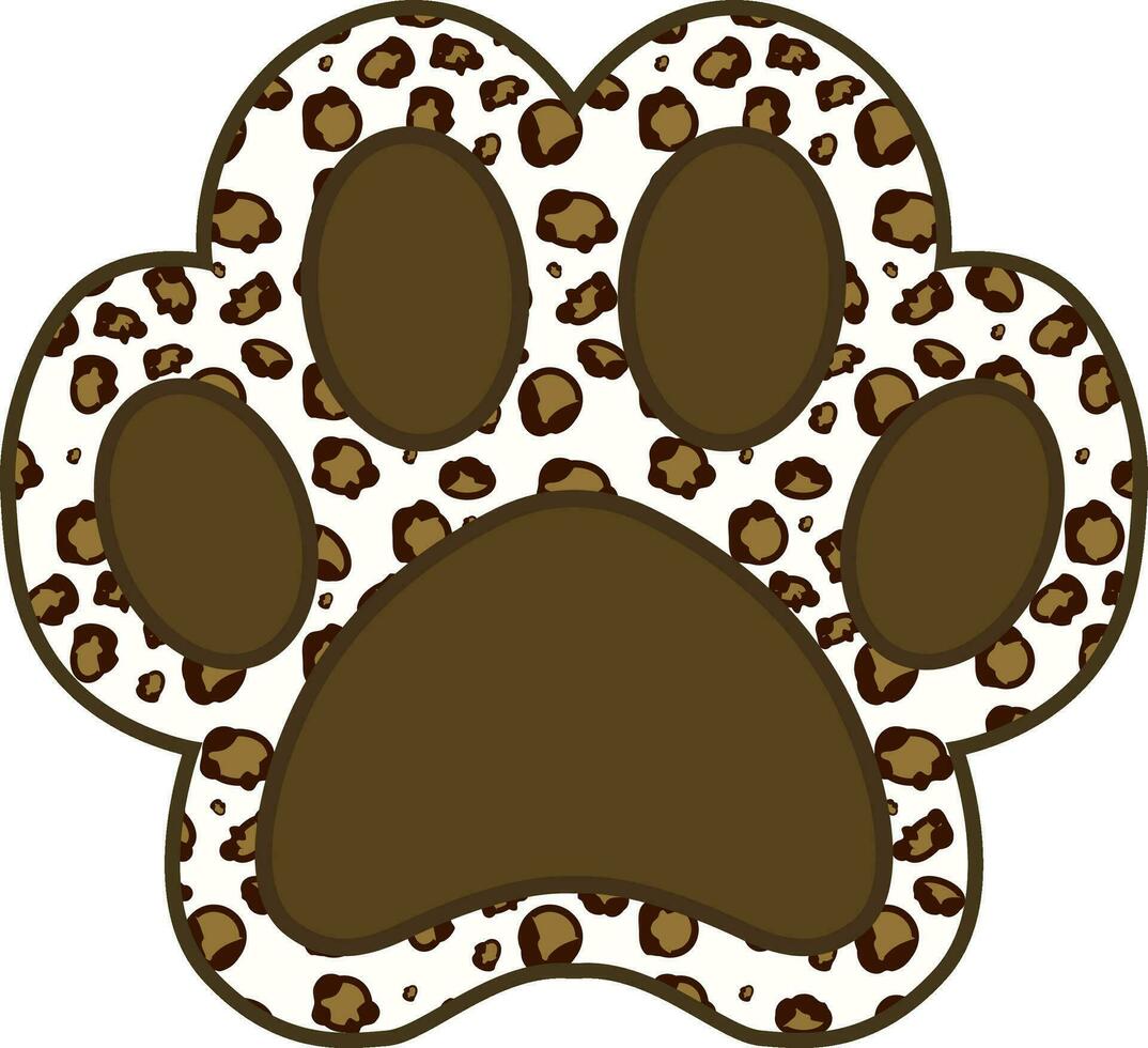 Cat's paw in leopard print. vector
