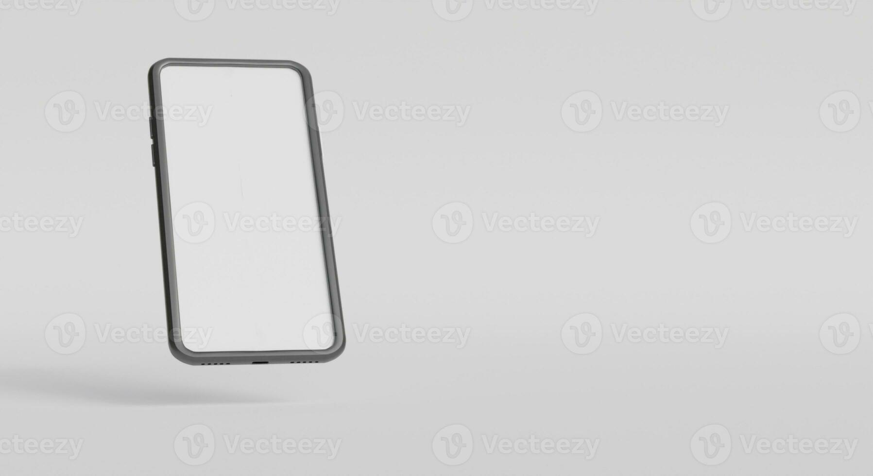 Mockup mobile phone on white background.3D rendering. photo
