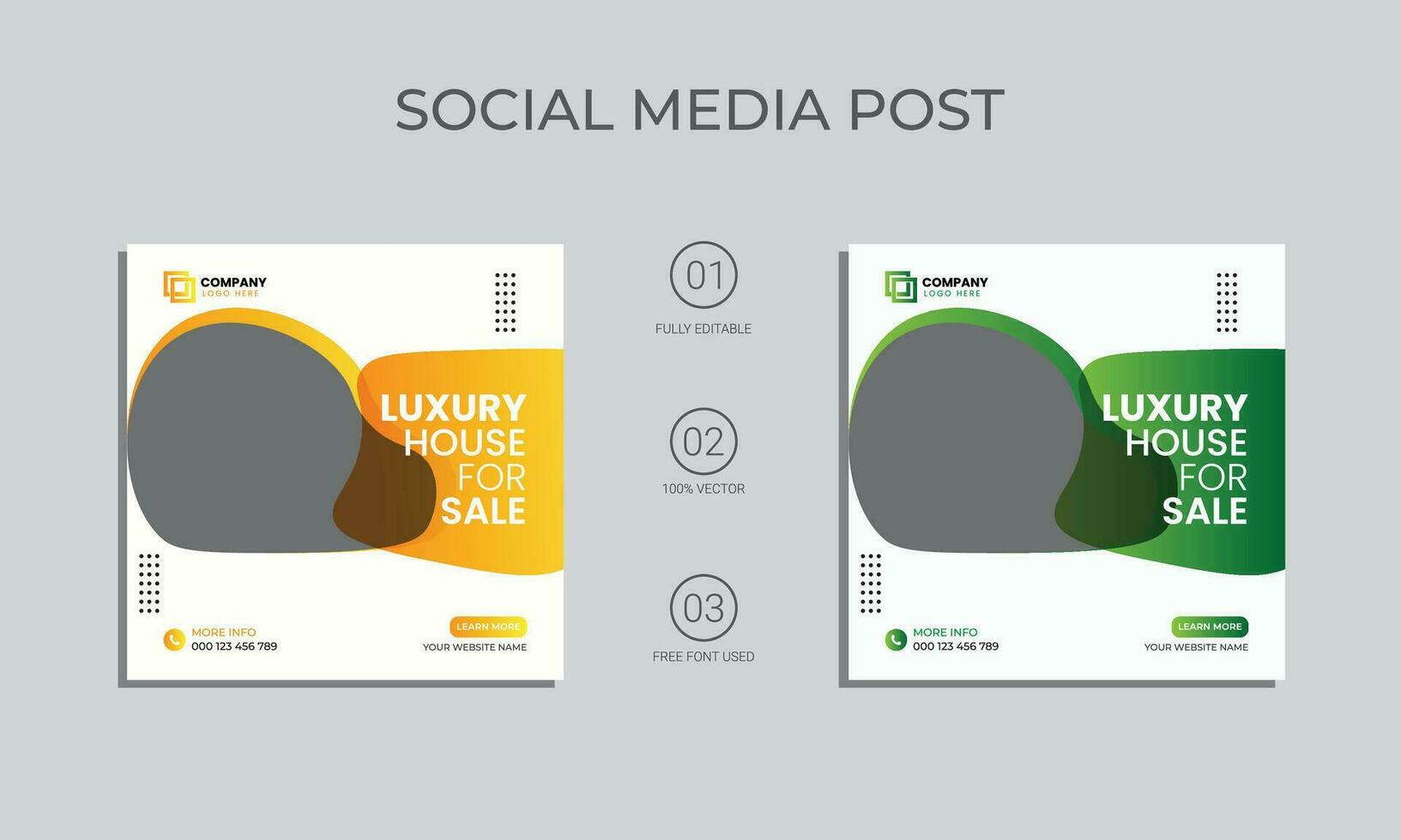 vector modern real estate social media post design. luxury house for sale social media post template. real estate home social media post and banner.