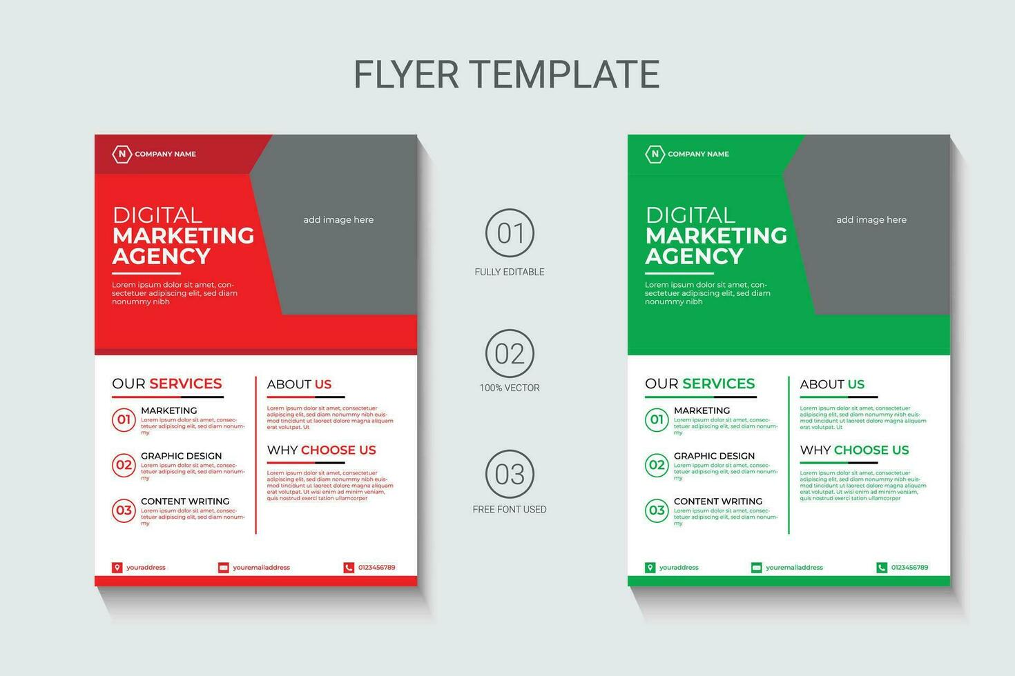 corporate modern and clean flyer design, business flyer template vector