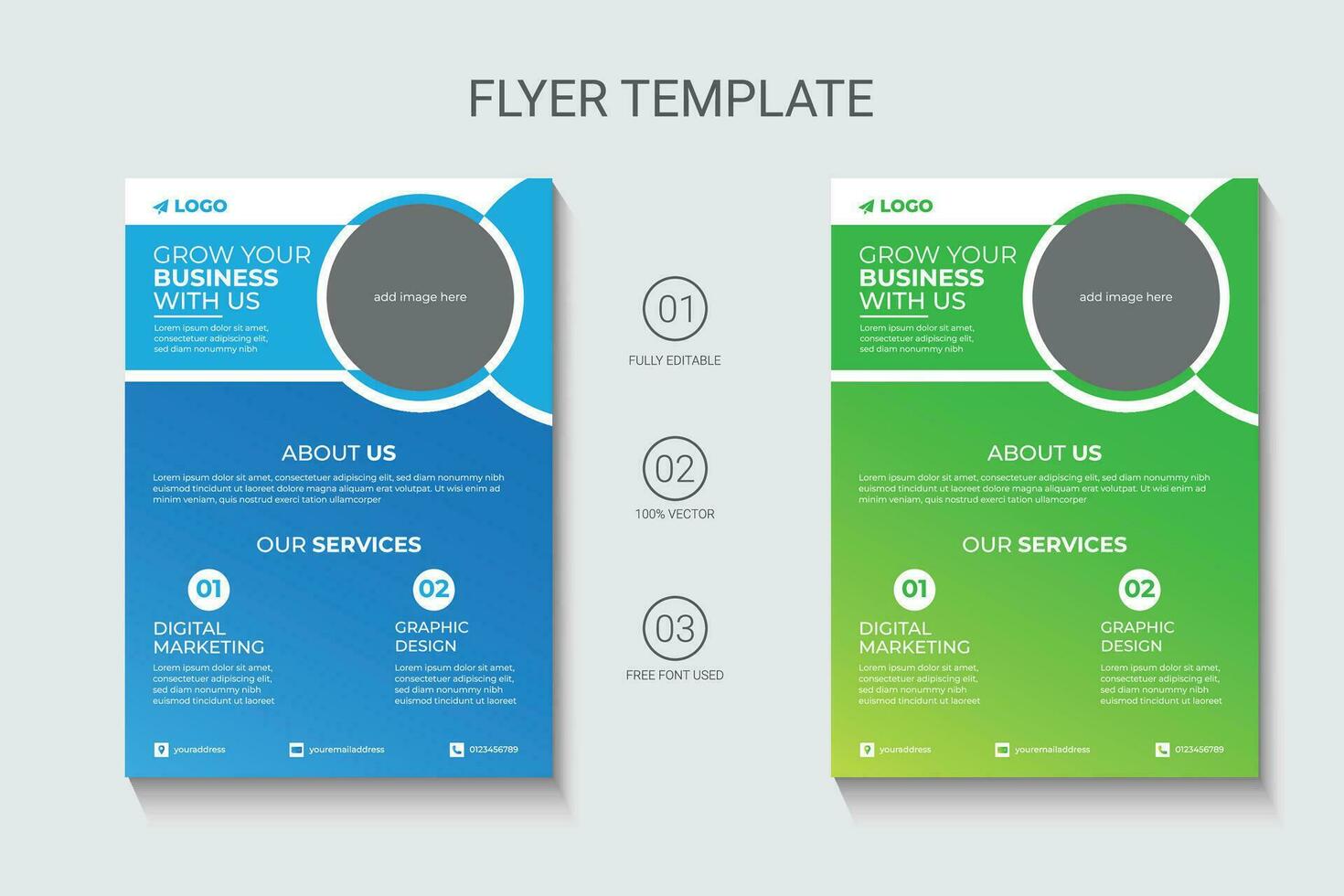corporate modern and clean flyer design, business flyer template vector