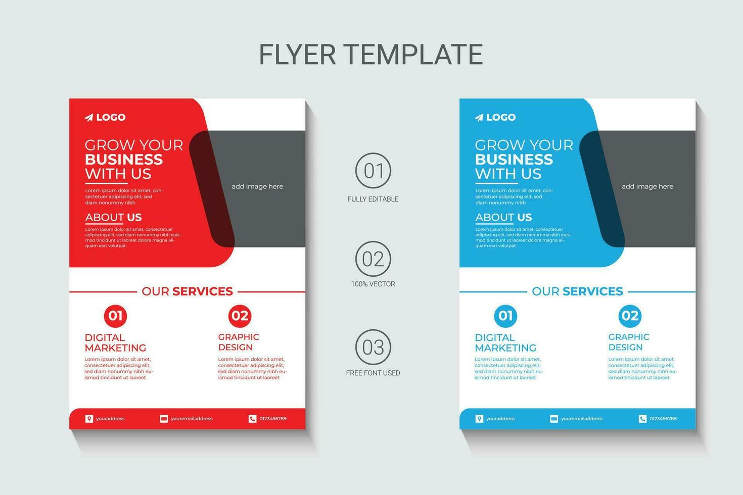 corporate modern and clean flyer design, business flyer template vector