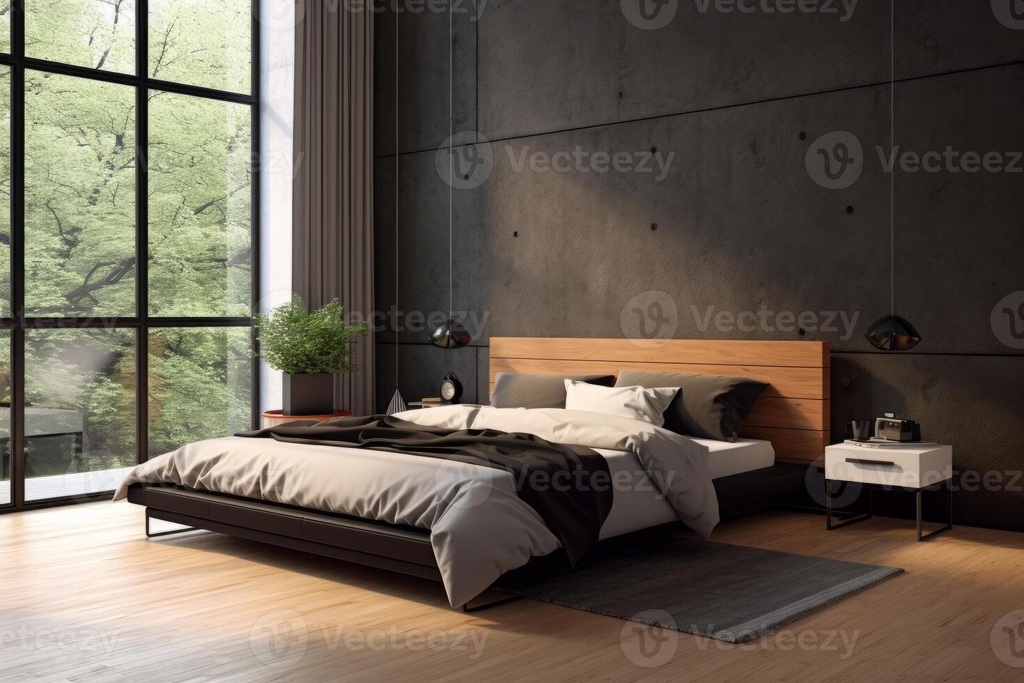 Ai Generative Photo of a elegant and modern bedroom