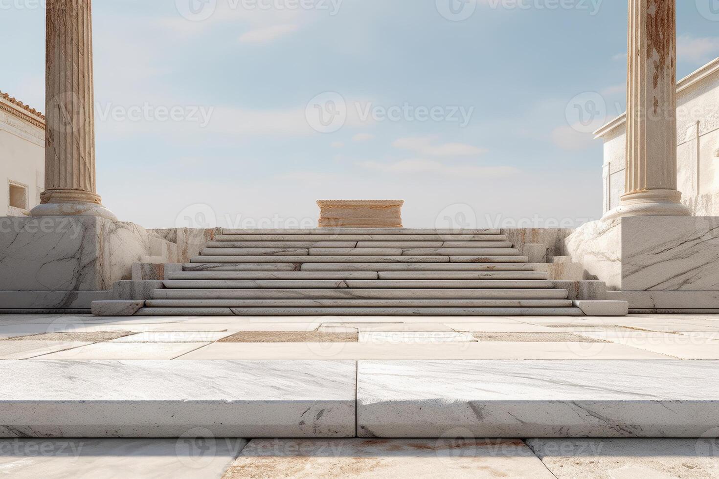 Photo of a podium on the beach for product presentation