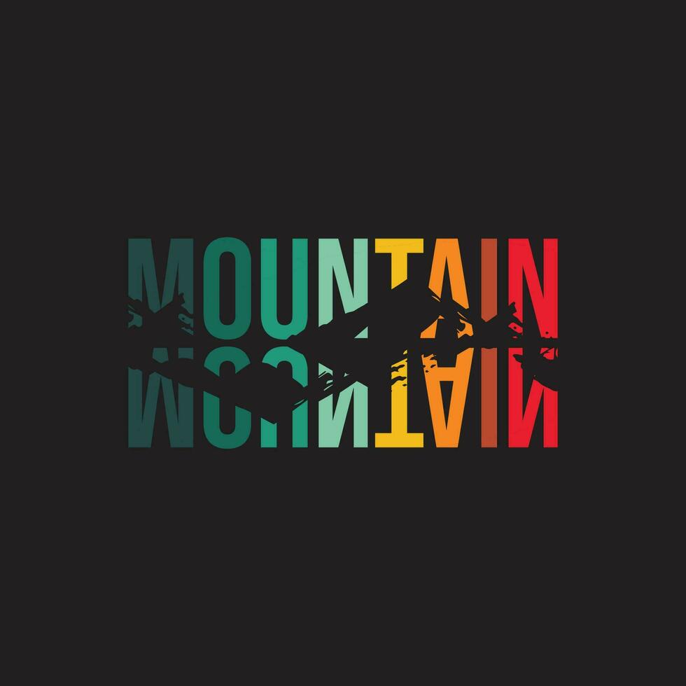 montaña excursionismo t camisa diseño. al aire libre de viaje gráfico t camisa. montaña ilustración. vector