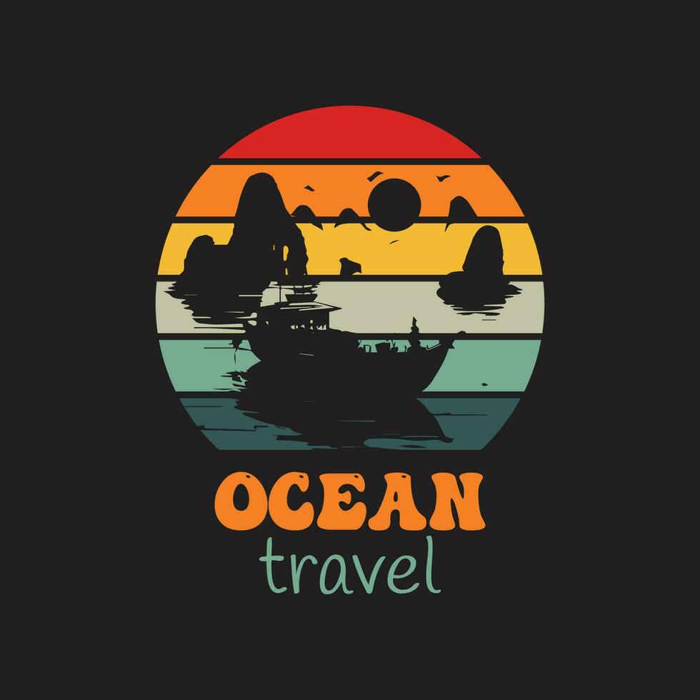 summer traveling illustration. ocean adventure t shirt design. vacation t shirt design. vector