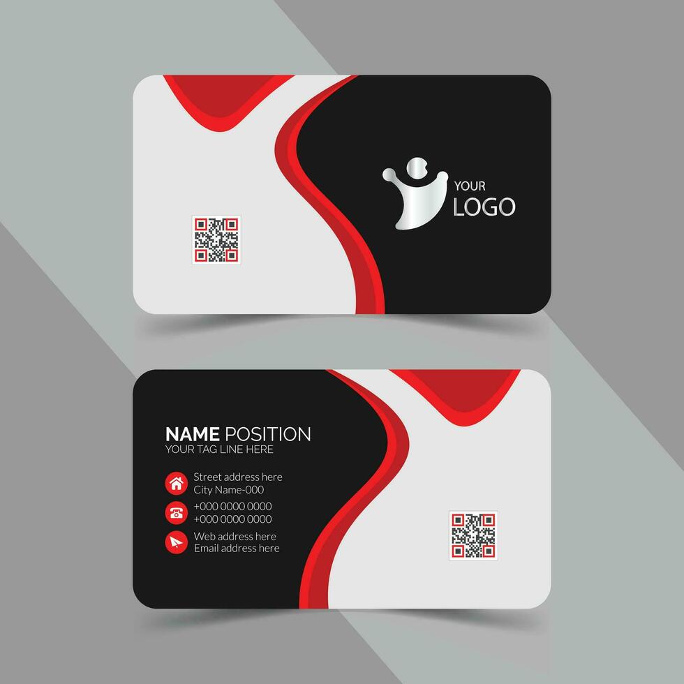 modern corporate business card template design and mockup vector