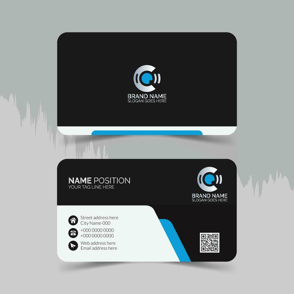 Modern stylish dark and white business card template design vector