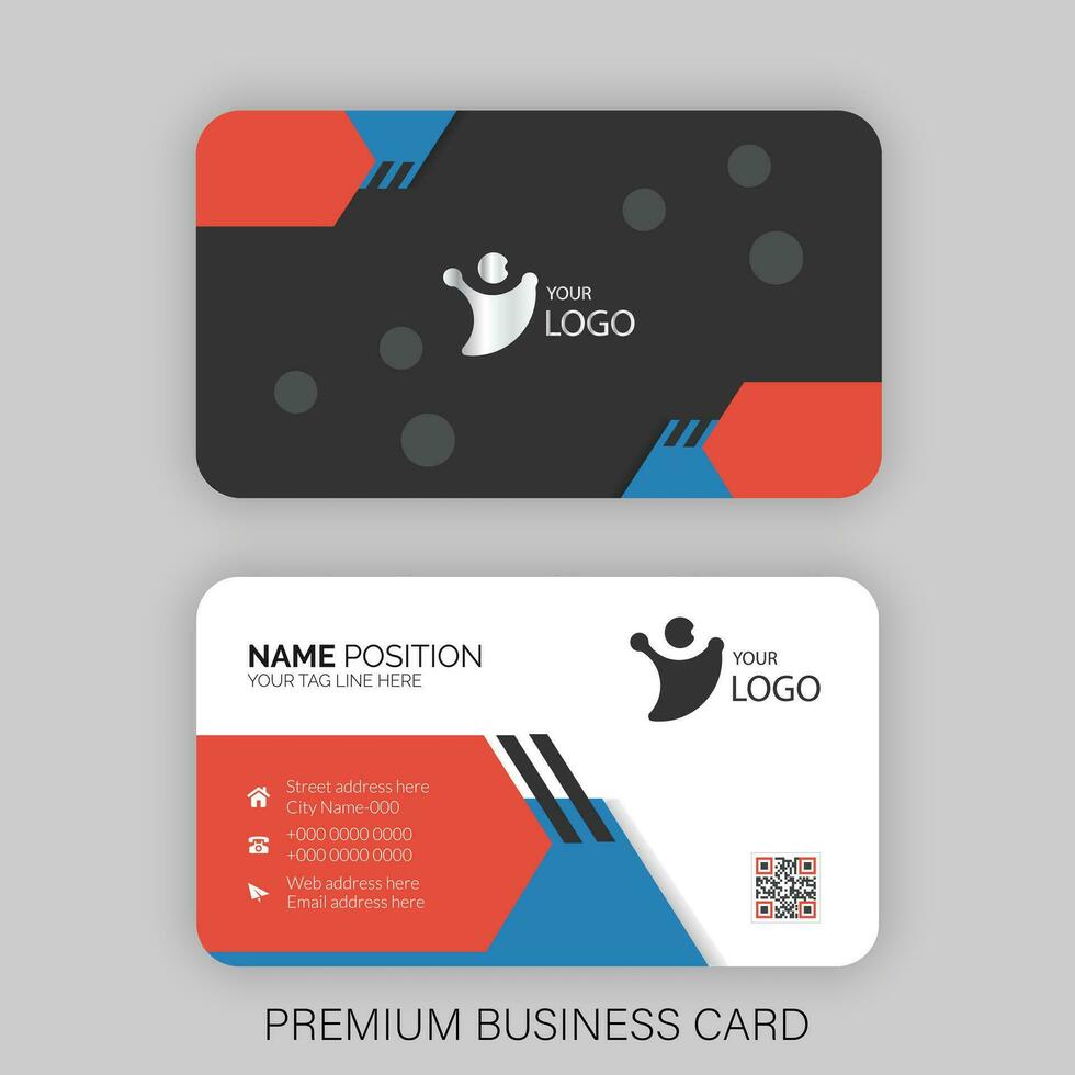 Minimal corporate business card template design vector