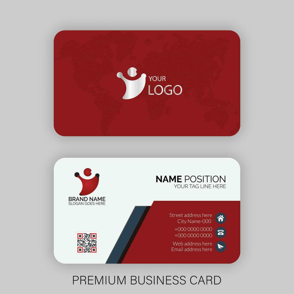 modern corporate business card template design and mockup vector