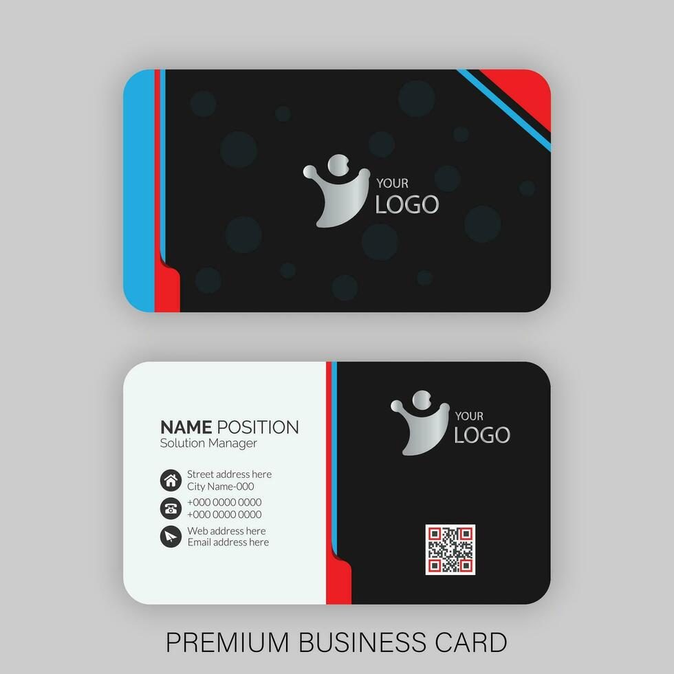 Modern stylish dark and white business card template design vector