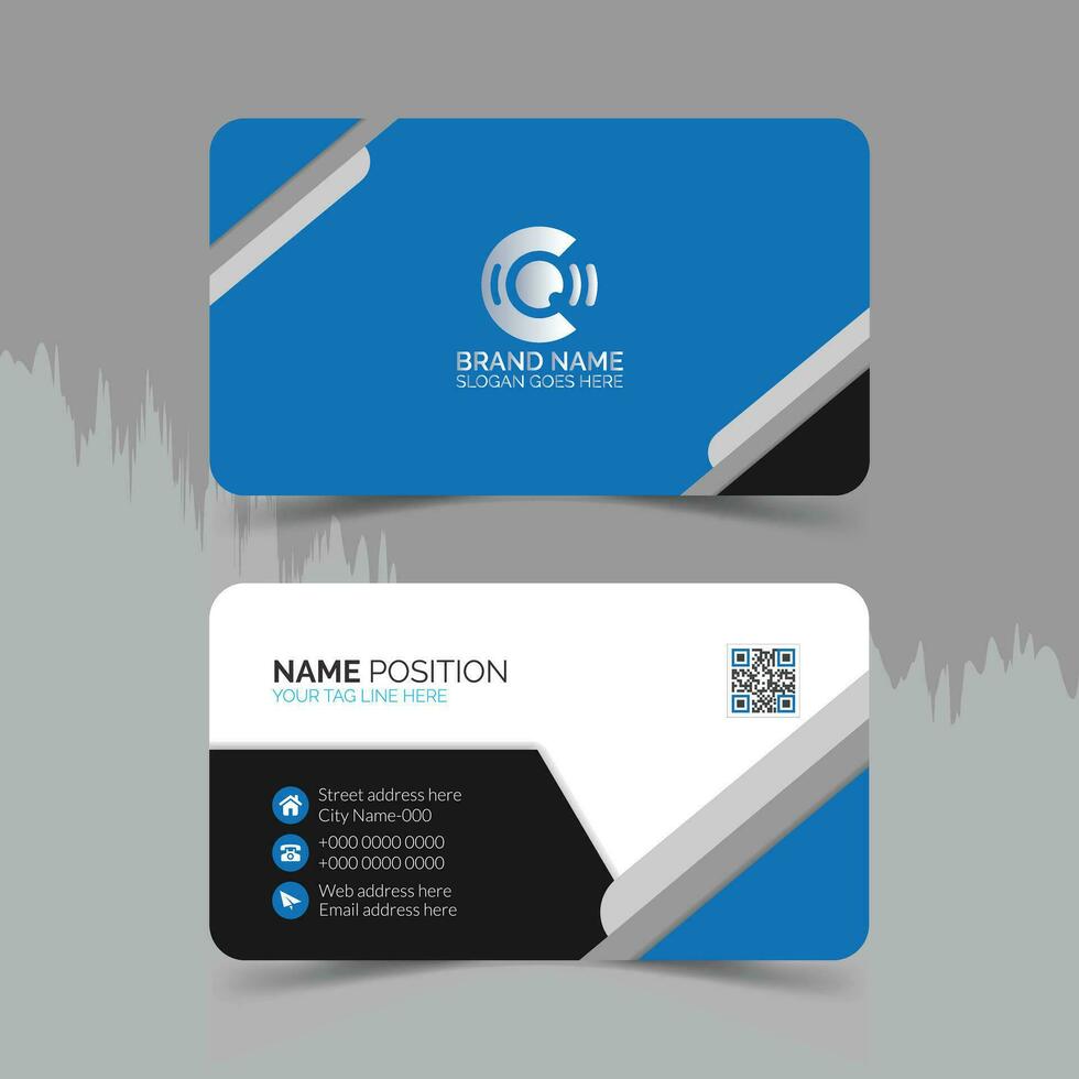Double side corporate business card design vector
