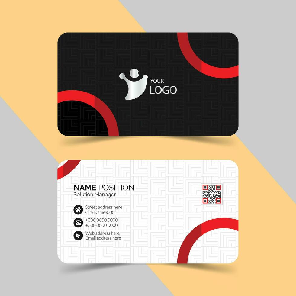 Creative business card, modern shape business card for corporate identity with mockup and background vector