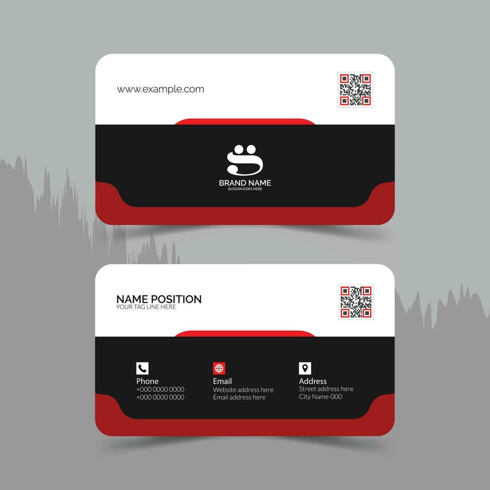Premium business card template design with mockup and background vector