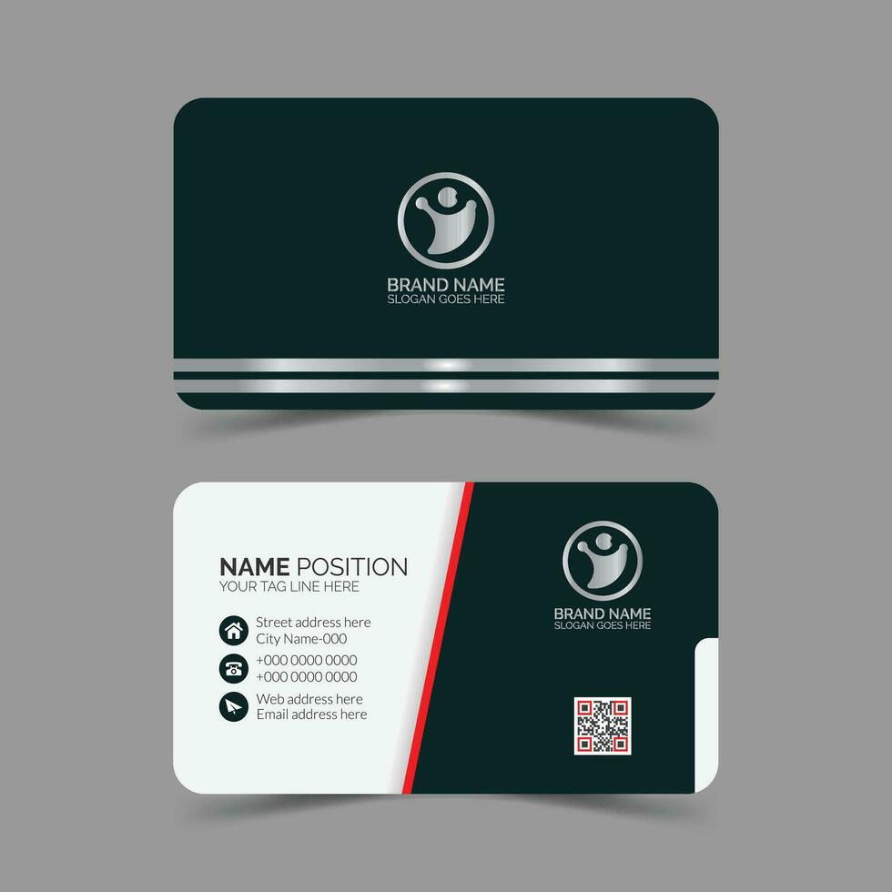 Double side corporate business card design vector