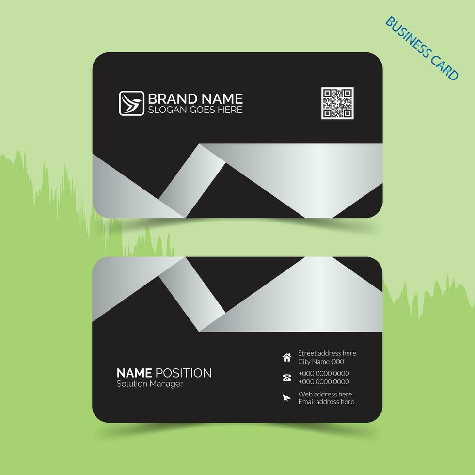Dark and white business card template design vector