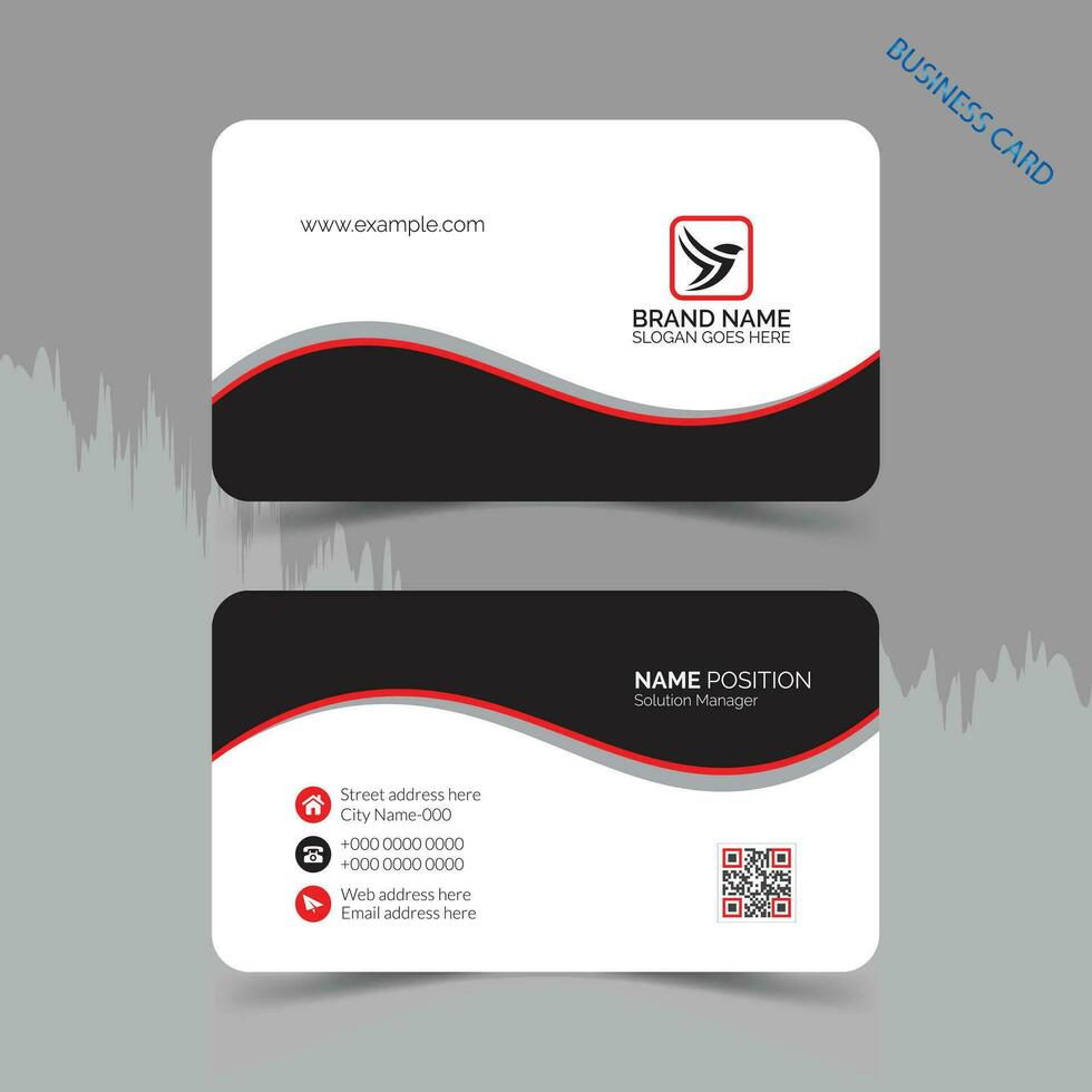 Premium business card template design with mockup and background vector