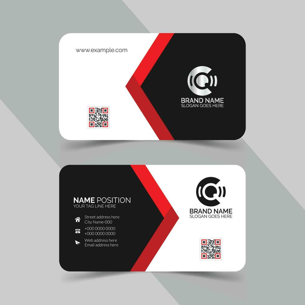 Creative business card, modern shape business card for corporate identity with mockup and background vector