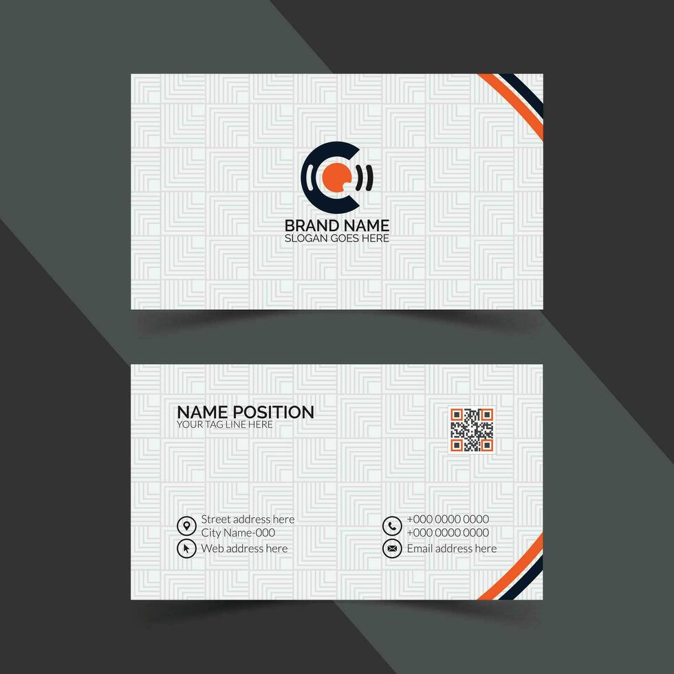 Modern White Business Card Layout vector