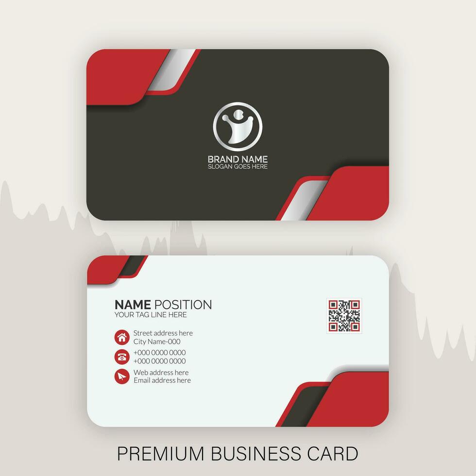 modern corporate business card template design and mockup vector